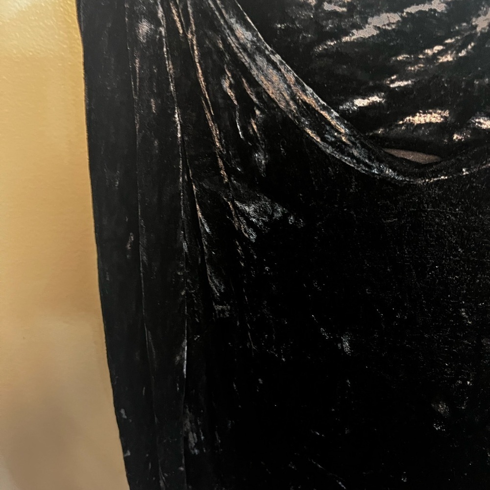 1990s Vintage Katharine Hamnett Black Velvet Wiggle Dress Medium - Picture 12 of 16